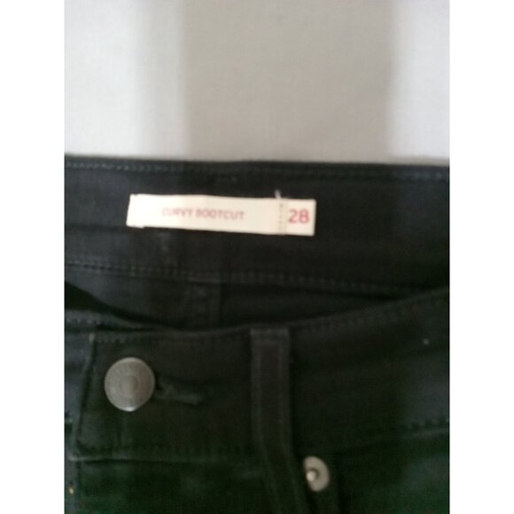 LEVI STRAUSS Jeans Womens 28 BLACK BOOTCUT CURVY Boot Cut Preowned Denim Used - Picture 2 of 9